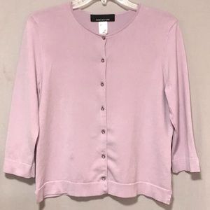 Jones New York Lavender Sweater with glass buttons Size Medium